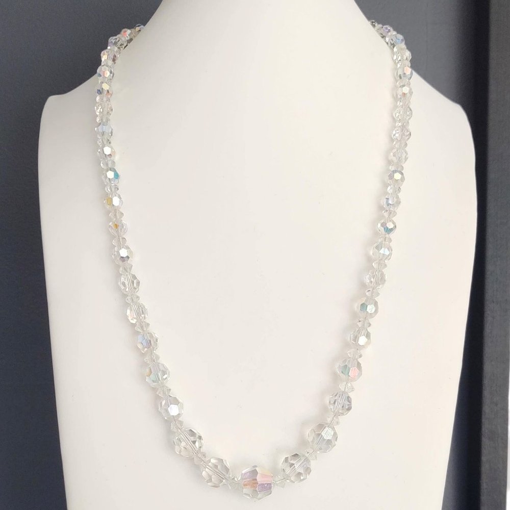 Vintage crystal single strand necklace